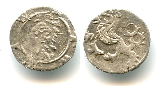 Rare silver haler (with "T" mintmark) of Sigismund of Luxemburg from Schlesian Poland, as King of Bohemia (1419-1437), Breslau (Wroclaw) issue in Poland