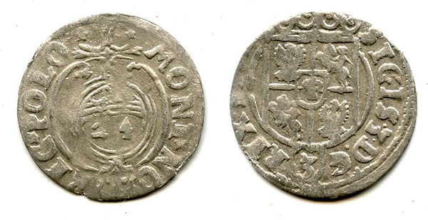 Silver 3-polker (1 kruzierz) of Sigismund III (1587-1632), 1625, Poland
