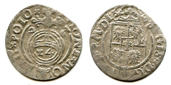 Silver 3-polker (1 kruzierz) of Sigismund III (1587-1632), 1624, Poland