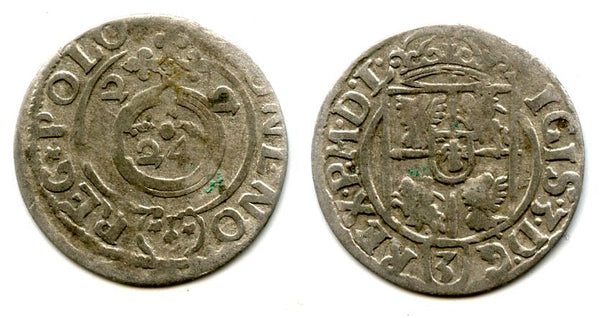 Silver 3-polker (1 kruzierz) of Sigismund III (1587-1632), 1622, Poland