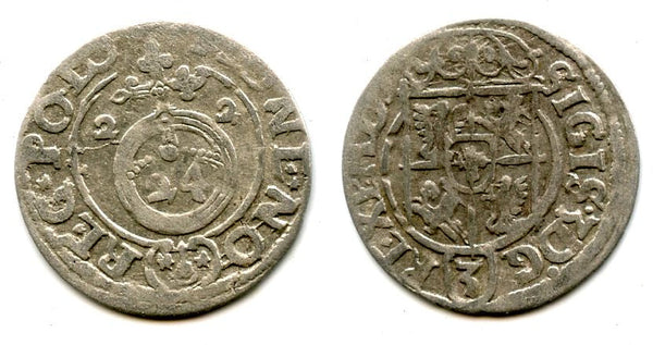 Silver 3-polker (1 kruzierz) of Sigismund III (1587-1632), 1622, Poland