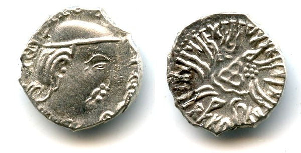 Silver drachm of King Rudrasena III (270-300 SE / 348-378 AD), dated 293 SE = 371 AD, Satraps in Western India