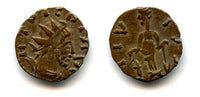 Very neat high quality ancient PAX barbarous AE12 antoninianus of Tetricus (minted ca.270-280 AD), Roman Gaul