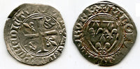 Excellent silver blanc guenar of Charles VI le Bien-Aimé/le Fol (the Well-Beloved/the Mad) (1380-1422), Toulouse mint, France. 4th issue, minted 1411-1415.