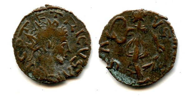 Ancient barbarous antoninianus of Tetricus II (minted ca.270-280 AD), Spes type, French find