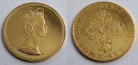 Medallic large gold 3-ducat coin, commemorating the Visit of Queen Elizabeth II to Germany, 1965 (0.33 ounces of gold), Germany