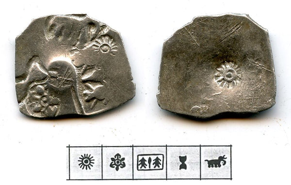 Rare series I AR karshapana (550-461 BC), Magadha Janapada, India GH148