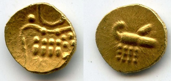 Unknown issue - gold Vira Raya fanam, possibly issued in Calicut, 16th-18th century (Herrli #1.23.66)