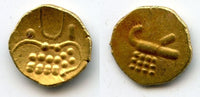 Unknown issue - gold Vira Raya fanam, possibly issued in Calicut, 16th-18th century (Herrli #1.23.66)