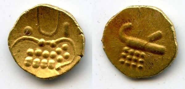 Unknown issue - gold Vira Raya fanam, possibly issued in Calicut, 16th-18th century (Herrli #1.23.66)