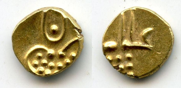 Quality gold fanam, unknown mint, extreme South India or Sri Lanka, c.1400-1750