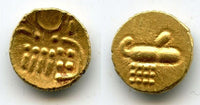 Unknown issue - gold Vira Raya fanam, possibly issued in Calicut, 16th-18th century (Herrli #1.23.66)