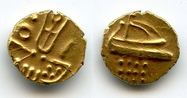Rare gold fanam, Chitradurga, ca.1565-1779 AD, Southern India (Herrli #1.05)