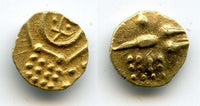 Rare gold fanam, unknown local issue from Chitradurga, ca.1565-1779 AD, Southern India (Herrli #1.07)