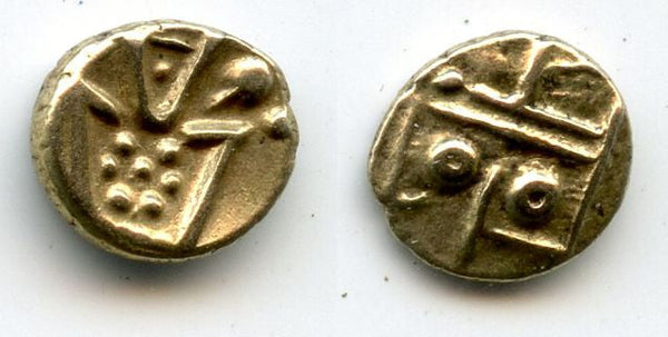 Rare gold fanam minted by the Dutch VOC company in Tuticorin, ca.1658-1795, South-Eastern India (Herrli #3.07.01)