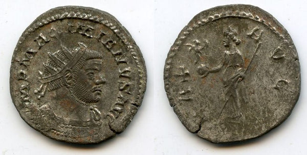 Bronze antoninianus of Maximianus Herculius (286-305 AD), Lyons mint, Roman Empire