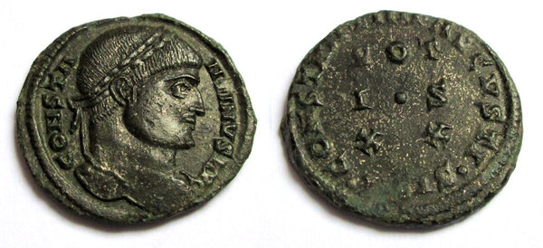 Rare type VOTIS XX follis of Constantine the Great (307-337 CE), Siscia, Roman Empire