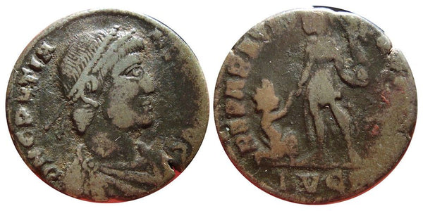 AE2 of Gratian (375-383 AD), Lugdunum (Lyons) mint, Roman Empire