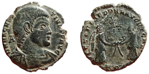 Rare centenionalis of Magnentius (350-353 AD) with a chi-rho, Trier miint, Roman Empire