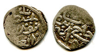 Rare silver dirham of Pulad Khan (810-813 AH/1407-1410 AD), Hajji-Tarkhan mint, Jochid Jochid Mongols (Sagdeyeva #499 var.)
