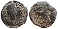 Large and rare AE30 of L. Pompeius Bucco and L. Cornelius Fronto, duoviri, ca. 36/27 BC, Celsa (Kelsa) in Roman Spain