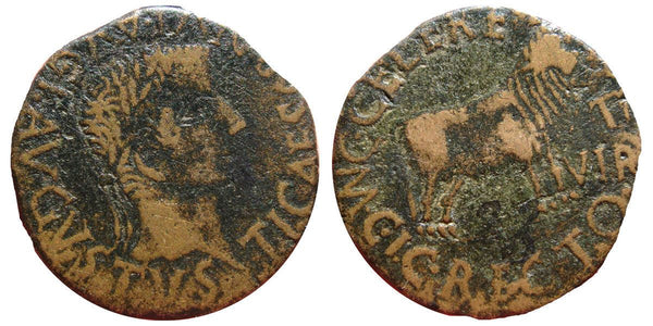 Large and rare AE26 of Tiberius (14-37 AD), Calagurris in Roman Spain