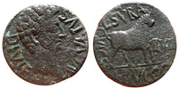 Large and rare AE28 of L. Surra and L. Bucco, duoviri, ca. 36/27 BC, Celsa (Kelsa) in Roman Spain
