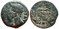 Nice AE as (AE26) of Augustus (27 BC - 14 AD) from Colonia Patricia (Cordoba), Spain, Roman Provincial Coinage