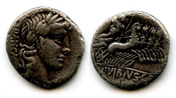 Silver denarius of C.Vibius cf. Pansa, struck 90 BC, Rome mint, Roman Republic