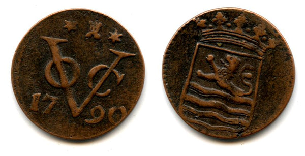 Copper duit, VOC (Dutch East India Company), 1790, Zeeland, Netherlands East Indies (KM #152.3)