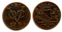 Utrecht issue copper duit issued by VOC (the Dutch East India Company), 1784, Dutch East India - shield mintmark (KM#111.1)