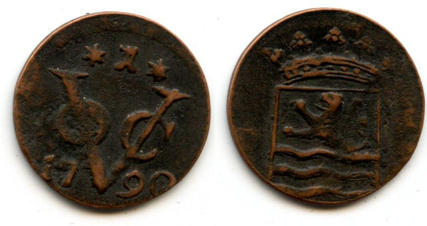 Copper duit issued by VOC (the Dutch East India Company), 17-90, Zeeland coinage, Netherlands East Indies (KM #152.3)