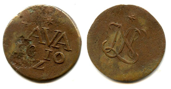 Copper duit, Louis Napoleon Bonaparte (1806-1810), Java, 1810, Dutch East Indies (KM #225)