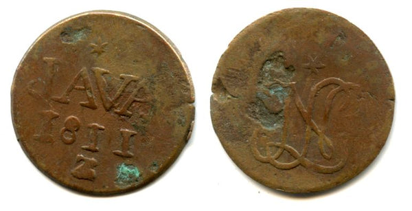 Copper duit, Louis Napoleon (1806-1810), Java, 1810, Dutch East Indies (KM #225)