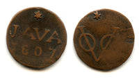 Copper duit issued by VOC (the Dutch East India Company), 1807, Java, Netherlands East Indies (KM #220)
