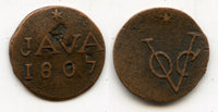 Copper duit issued by VOC (the Dutch East India Company), 1807, Java, Netherlands East Indies (KM #220)