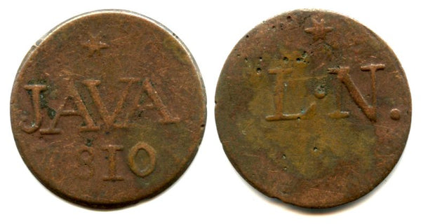 Nice copper duit, Louis Napoleon Bonaparte (1806-1810), Java, 1810, Dutch East Indies (KM #223)