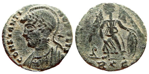 Scarce CONSTANTINOPOLIS commemorative follis, ca.337-340 AD, R*E mintmark, Rome mint, Roman Empire
