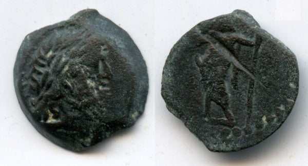 Rare small AE15 (tetrachalkon or eighth unit) of the famous Cleopatra (51-30 BC), mint of Neopaphos, Cyprus, Ptolemaic Kingdom of Egypt