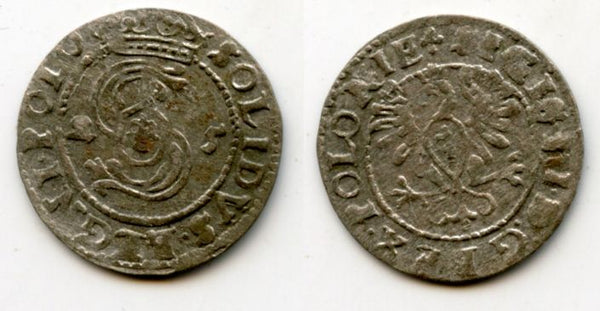 High quality silver 2-denars (solidus) of Sigismund III (1587-1632), 1625, Polish Royal issue, Polish-Lithuanian Commonwealth (KM 16)