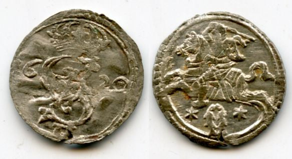 High quality silver 2-denars of Sigismund III (1587-1632), 1620, Grand Duchy of Lithuania, Polish-Lithuanian Commonwealth (KM 15.3)
