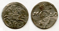High quality silver 2-denars of Sigismund III (1587-1632), 1620, Grand Duchy of Lithuania, Polish-Lithuanian Commonwealth (KM 15.3)