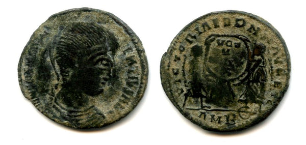 Bronze follis of Magnentius (350-353 CE), Amiens, Roman Empire