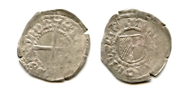 Scarce silver shilling of Walter von Plattenberg (1494-1535), Grand Master of the Livonian Order, Wenden mint