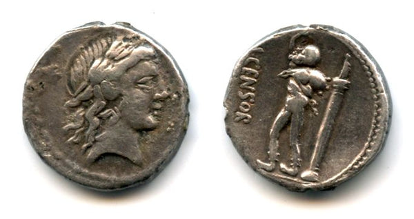 Rare silver denarius of L. Censorinus, 82 BC, Rome mint, Roman Republic