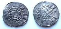Rare silver schilling (penny) of Bishop Dietrich III Damerow (13781400), Dorpat mint, Bishopric of Dorpat