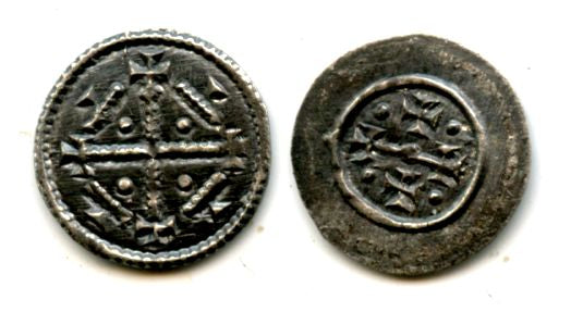 Anonymous silver denar of Geza II (1141-1162), Kingdom of Hungary