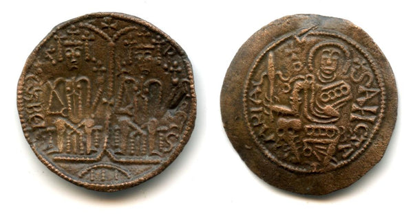 Beautiful high quality bronze follis (rézpénz) of Bela III (1172-1196), Kingdom of Hungary