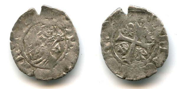 Silver hardi of Charles VIII the Affable (1483-1498), Bordeaux mint, France