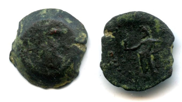 Rare small AE15 (tetrachalkon or eighth unit) of the famous Cleopatra (51-30 BC), mint of Neopaphos, Cyprus, Ptolemaic Kingdom of Egypt